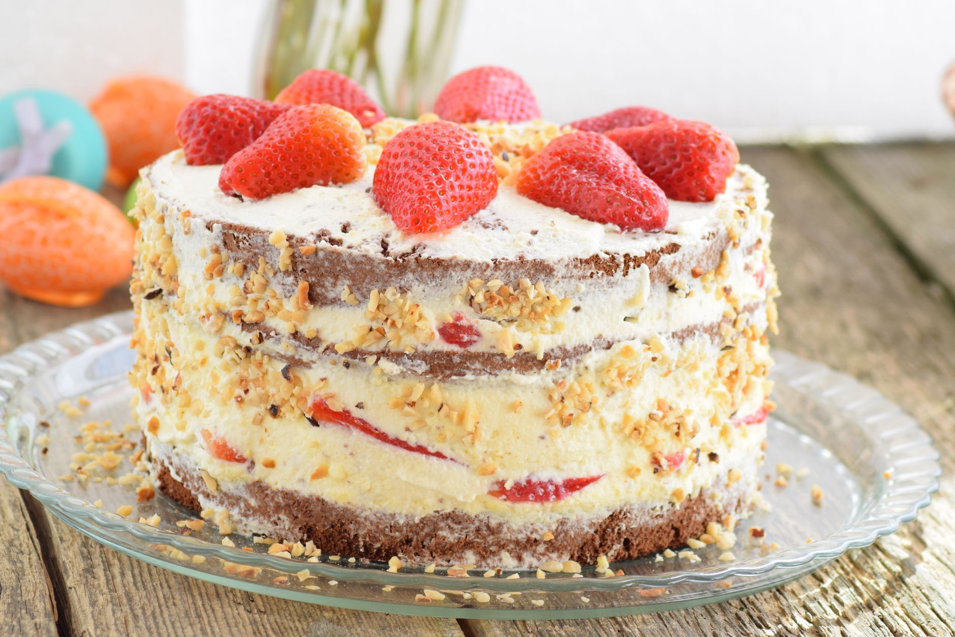 Queque de fresas con crema